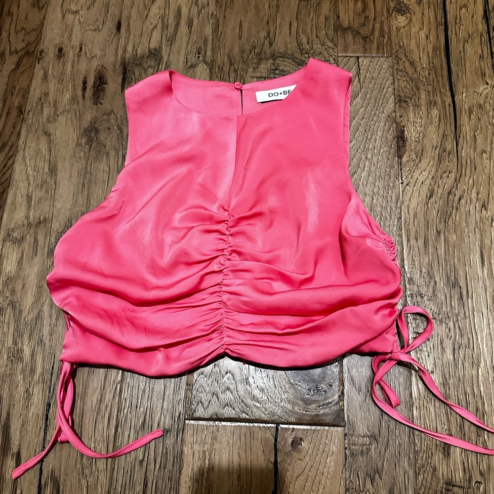 Hot Pink Crop Blouse Size L